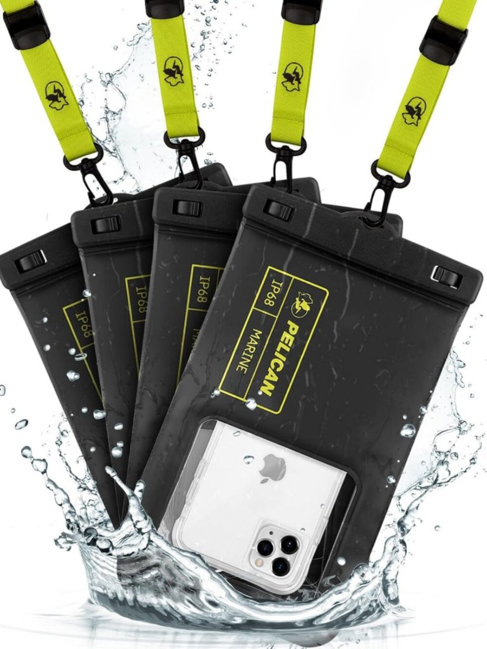 Waterproof Phone Pouch 4 Pack - XL Marine Case for Beach, Pool, and Outdoor Use